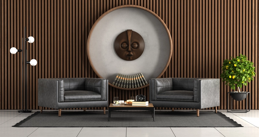Contemporary interior wall decor with premium wooden paneling